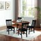 International Concepts 36 in. Solid Wood Round Extension Dining Table with 4 Chairs in Distressed Oak/Black K42-36RXT-23-C46-614 - alternate 3